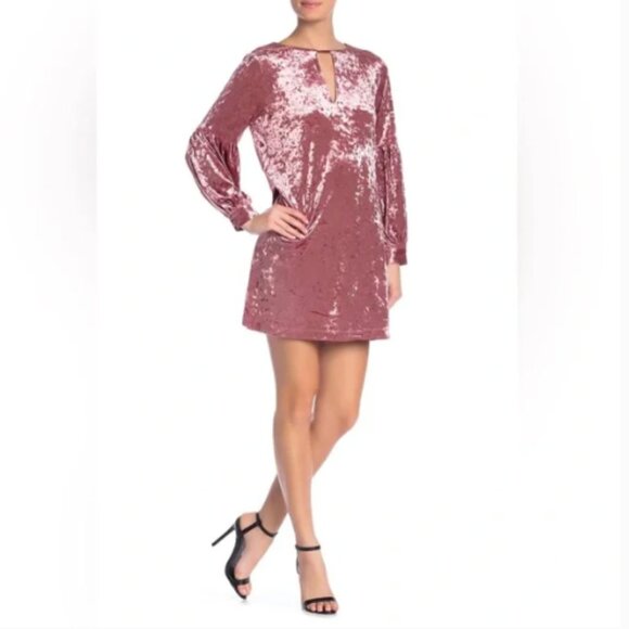 Muche and Muchette Velvet Dress Loose Pink Crushed Velvet Size Medium Large M/L - Picture 3 of 15